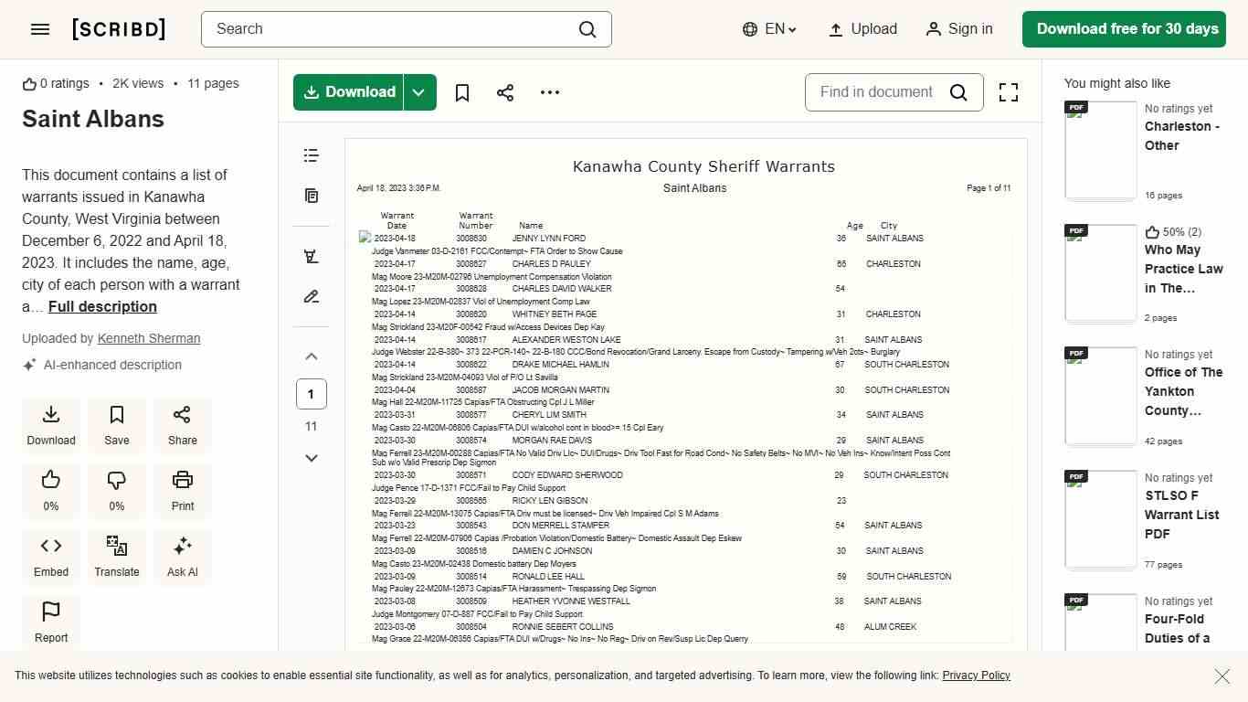 Saint Albans PDF Arrest Warrant Common Law